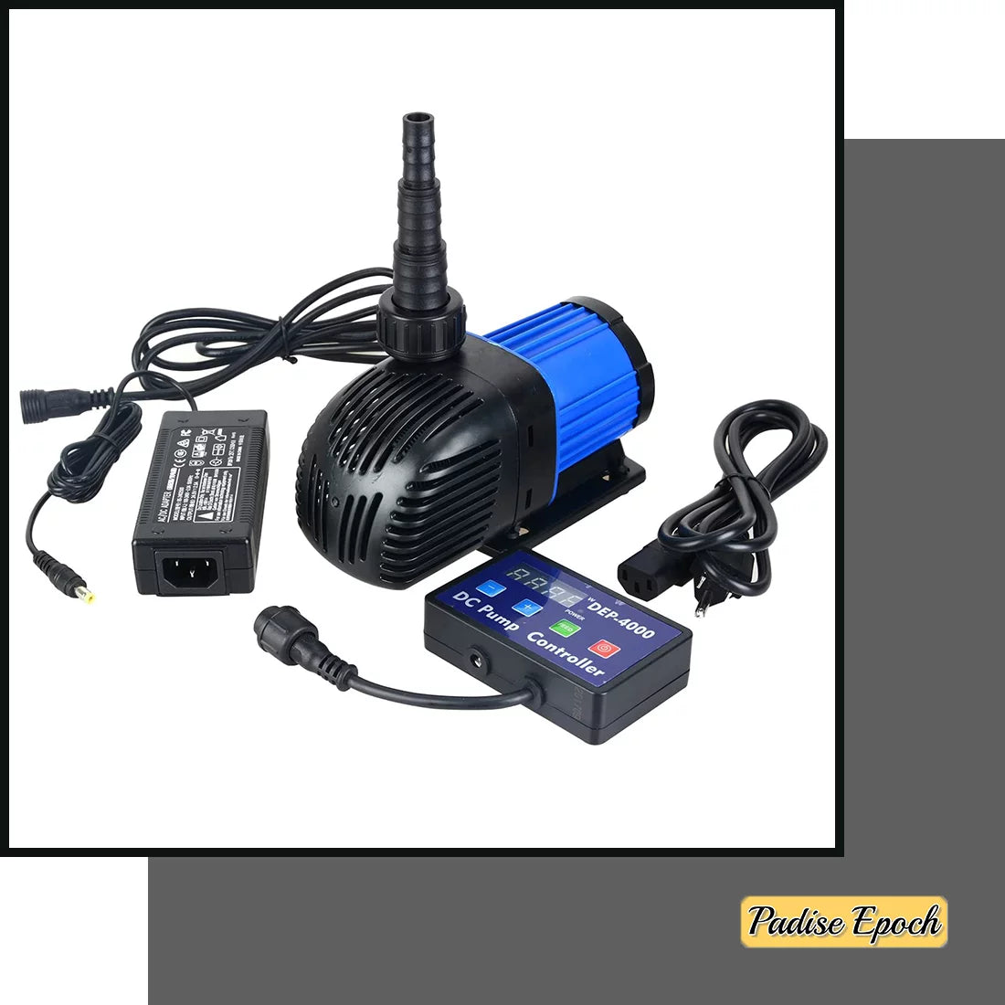 Aquarium 24 V DC Quiet Return Pump with Controller 1052 GPH Submersible and Inline Fluid Pump with Feeding Mode and Memory Function for Fish Tank Pond Fountain and Sump Circulation