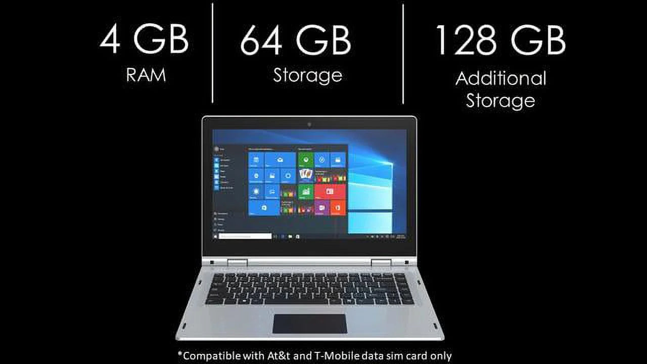 IVIEW Megatron 4G LTE-14.1” 360° Touch Display 4GB/64GB Windows 10 Pro, 1920 x 1080 IPS High Resolution and USB Mouse