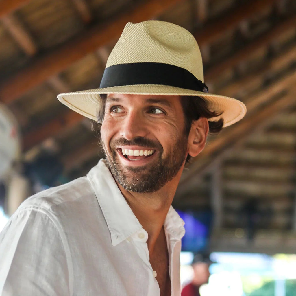 Panama Jack Premium Safari Straw Hat - Handwoven, Lightweight & Breathable, 2 5/8" Brim (X-Large)