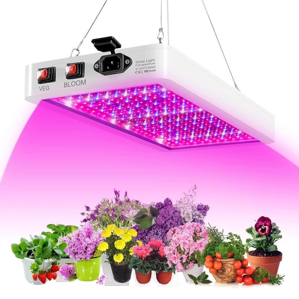 2000W Full Spectrum LED Grow Light with 312 LEDs - Indoor Plant Growing Lamp with Veg/Bloom Switch, IP65 Liquid Ideal for Seedlings, Flowers, Greenhouse