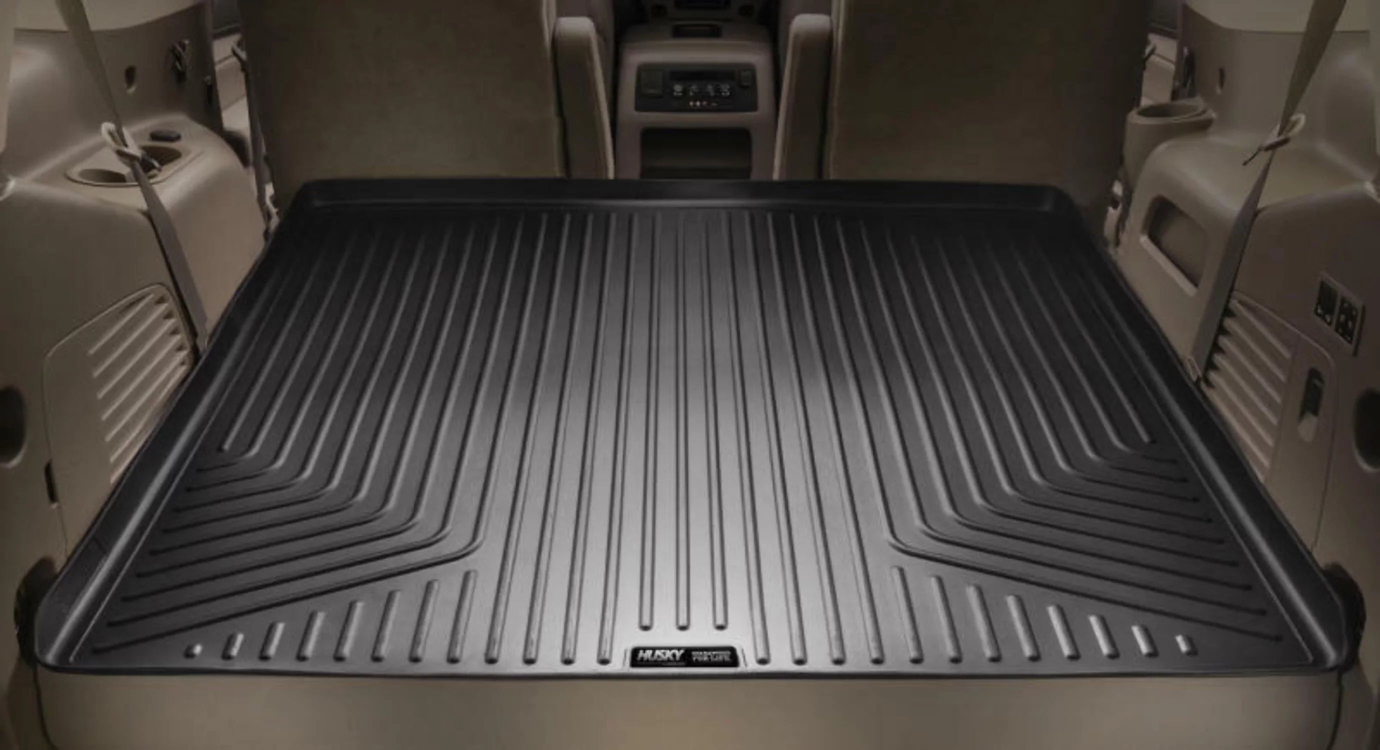 Husky by RealTruck Weatherbeater Series Cargo Liner Behind 3rd Seat Black Compatible with 11-19 Ford Explorer; behind and under upright 3rd Seat