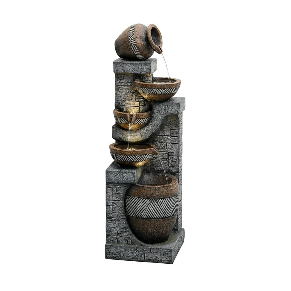 LivEditor Garden Liquid Fountain, Resin Fountain for Home Garden Decor