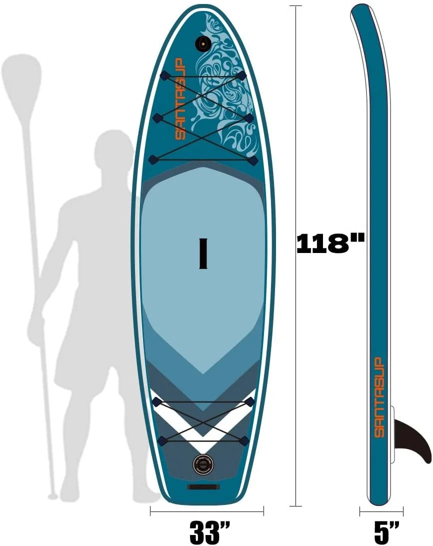 Premium Inflatable Stand Up Paddle Board with Accessories, 11'x33 x6 for Youth & Adults, Wide Stance, Non-Slip Deck, SUP for Fishing & Surfing, Max 330lbs