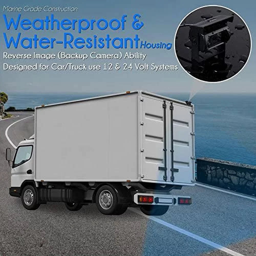 Pyle Car Truck Reverse Parking Fluid Rearview Camera Kit W/ 9" LCD Display Monitor, 12-24V