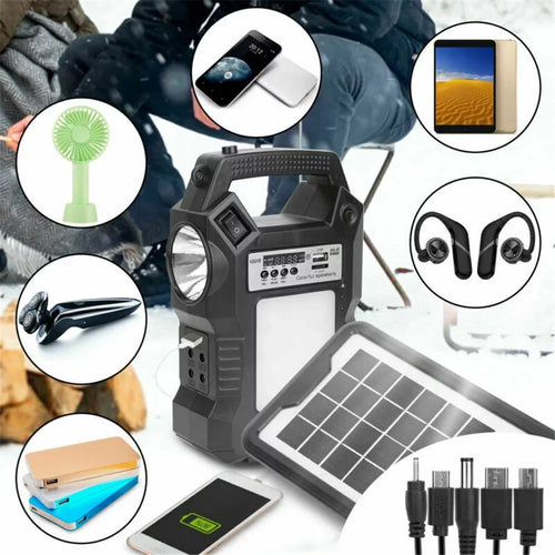 "Portable Power Station,Solar Generator with Solar Panel, Flashlights, Camp Lamps, Dual Way To Charge Power Station, Digital LED display,for Outdoor Camping,Home Emergency Power Supply, Fishing"
