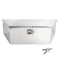 Confote Heavy Duty Aluminum Diamond Plate Trailer Tongue Box with Lock and Keys for Secure Tool Storage on Your Trailer, Silver,39 x 16.5 x 12 Inches