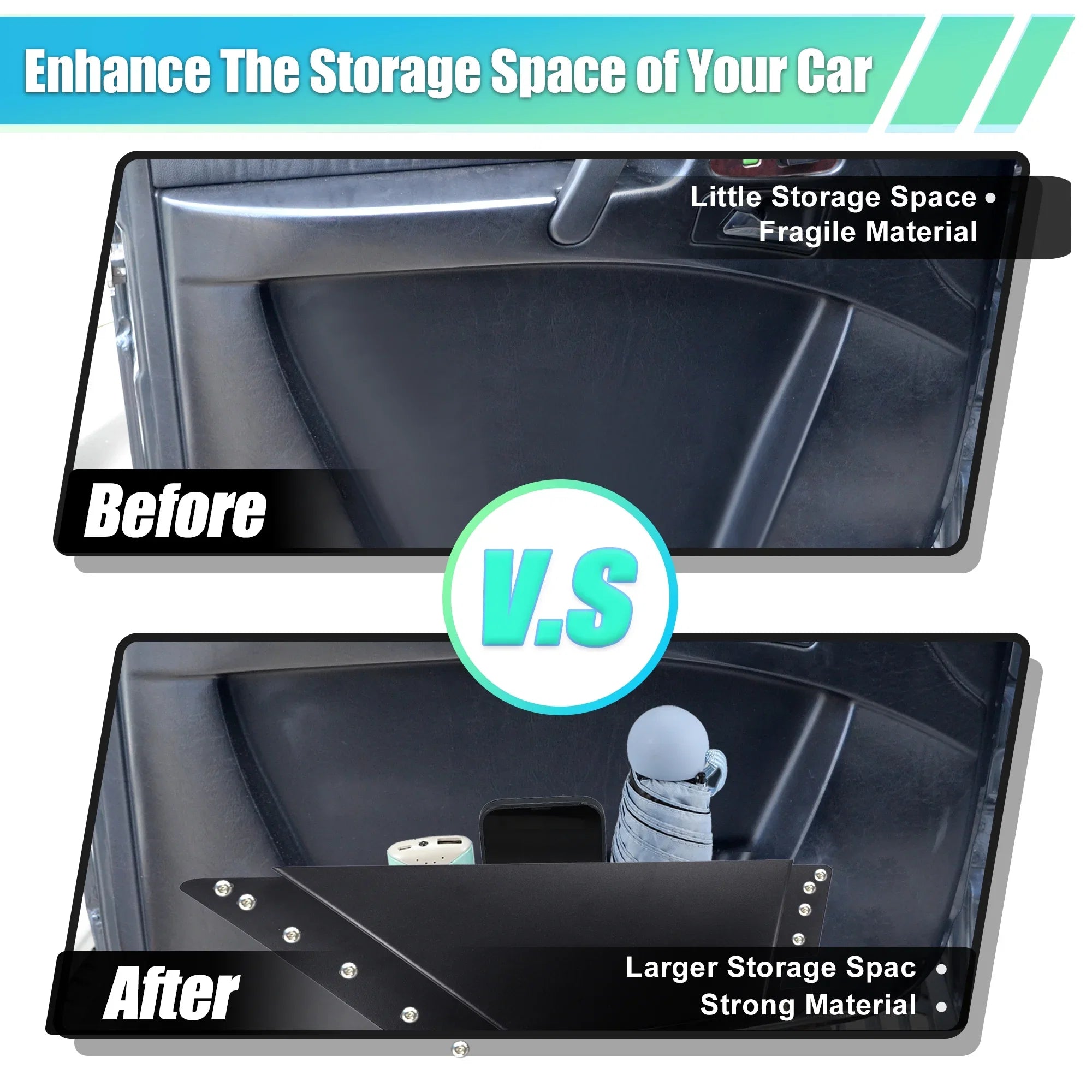 1 Pair Rear Door Storage Pockets Panels Organizer Box for Ford Bronco 6th 4 Door 2021 2022 Accessories