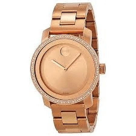 Movado Bold Diamond Rose Gold IP Stainless Steel Ladies Watch