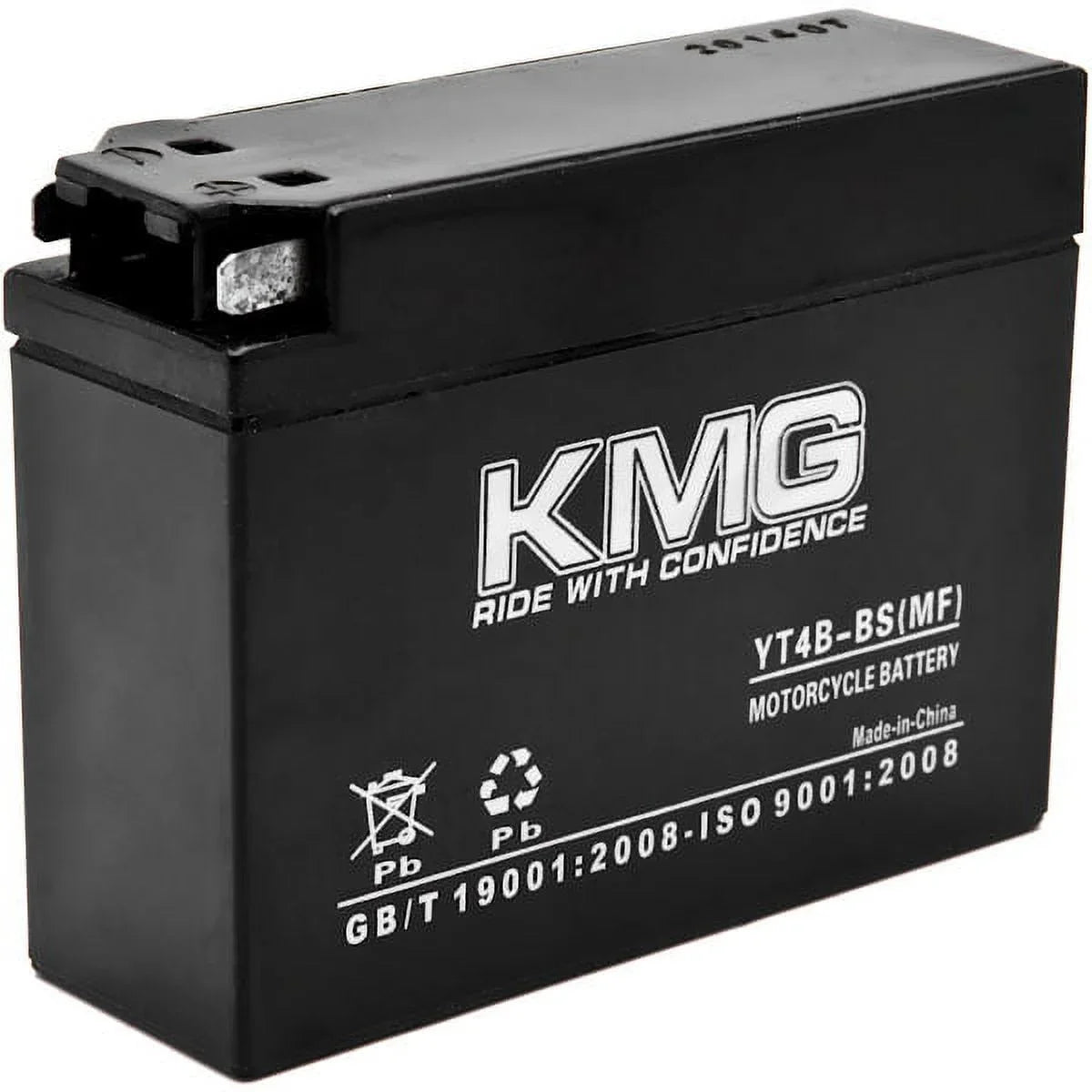 KMG YT4B-BS Sealed Maintenance Free 12V Battery High Efficiency SMF OEM Replacement Powersport Motorcycle ATV Scooter Snowmobile Liquid