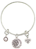 Little Sis Love You To The Moon Silver Wire Adjustable Bracelet Jewelry