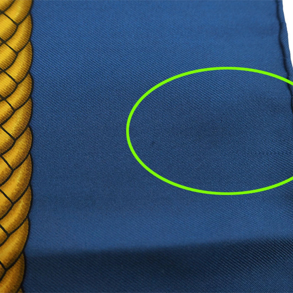 Pre-Owned HERMES Hermes Carre 90 LES TAMBOURS Tambour Taiko Blue x Red Scarf Muffler (Good)