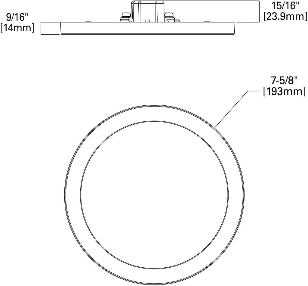 HALO SMD6R69SWH Surface Mount LED Recessed Light Round Selectable 2700K, 3000K, 3500K, 4000K, 5000K CCT 600 Lumens 6 Inch White