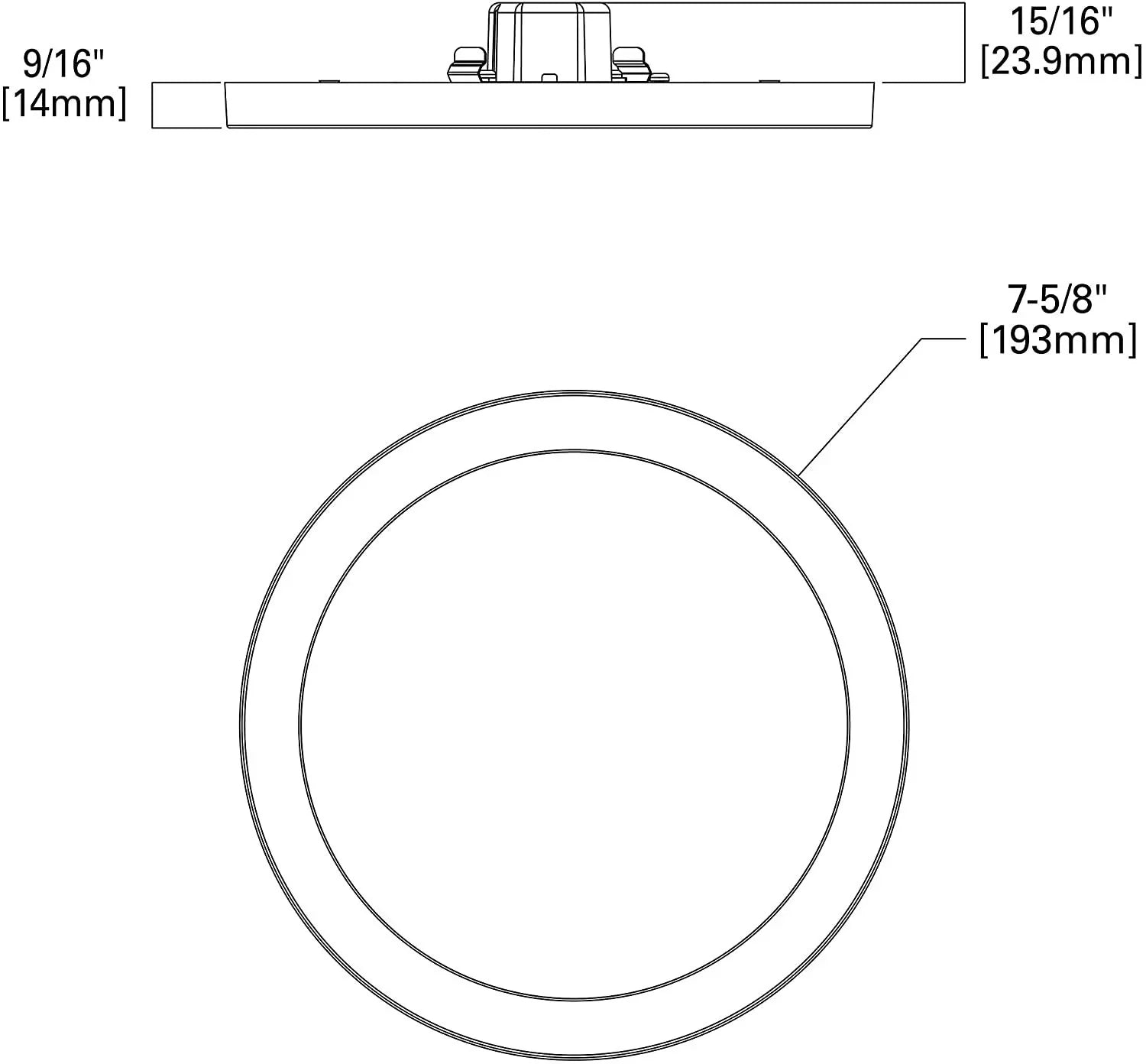 HALO SMD6R69SWH Surface Mount LED Recessed Light Round Selectable 2700K, 3000K, 3500K, 4000K, 5000K CCT 600 Lumens 6 Inch White
