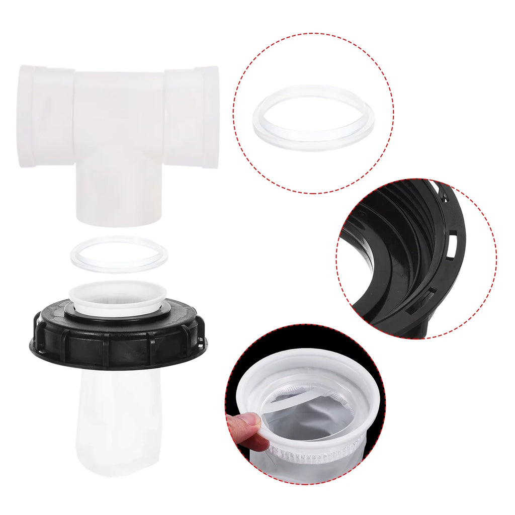 163mm IBC Lid Filter Cover T-Shaped Fluid Tank IBC Tote Cover with Washable Nylon Filter