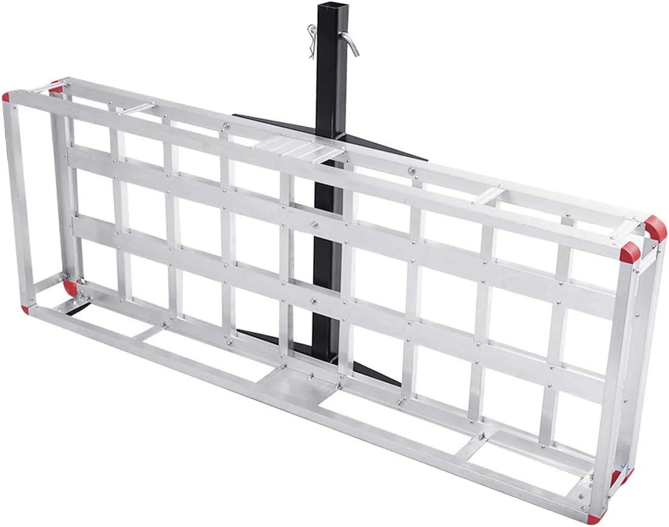Hitch Cargo Carrier, Aluminum Trailer Hitch Cargo Carrier Fits 2” Receiver, 60” x 22” x 7” Mount Luggage Rack, Vehicle Cargo Basket for SUV, Truck, Car, 500LBS Capacity