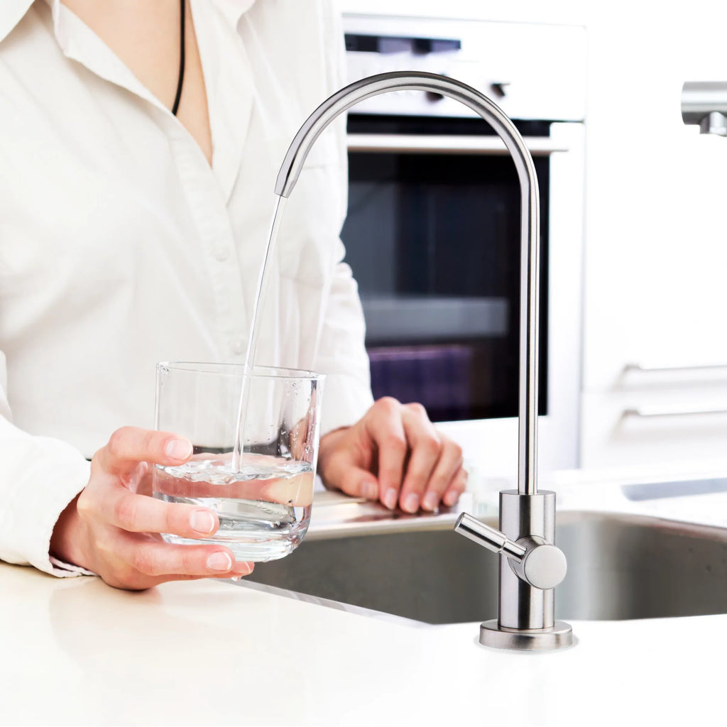 iSpring GA1-SS Premium Stainless Steel Drinking Reverse Osmosis Fluid Filtration Systems, 100% Lead-Free RO Faucet, Brushed Nickel