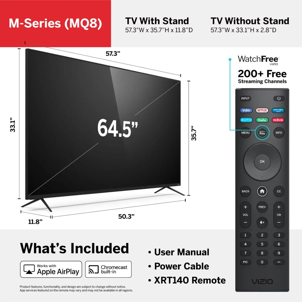 Restored Vizio 65" Class 4K UHD Quantum Smartcast Smart TV HDR M-Series M65Q8-H1 (Refurbished)