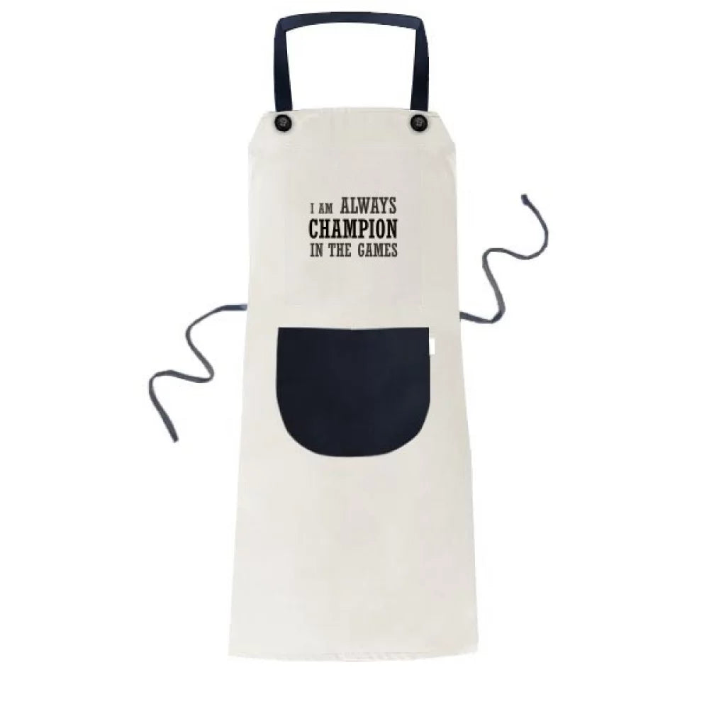 I Am Always Best One In The Games Apron Adjustable Bib Cotton Linen BBQ Kitchen Pocket Pinafore
