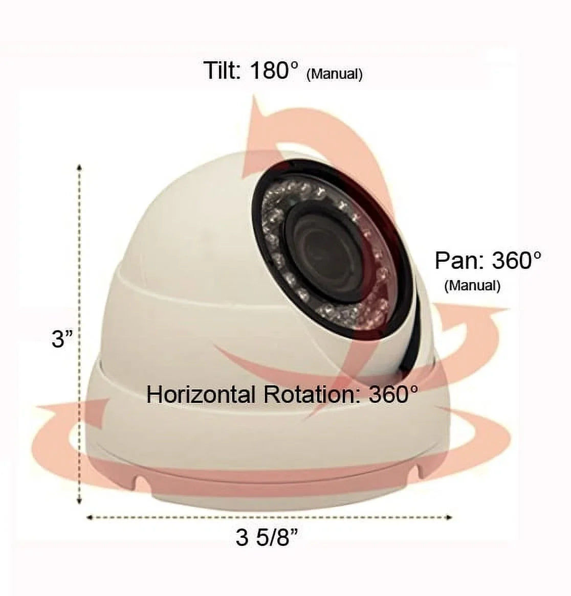 101AV Security Dome Camera 1080P 1920x1080 True Full-HD 4in1(TVI, AHD, CVI, CVBS) 3.6mm Fixed Lens 2.4 Megapixel STARVIS Image Sensor In/Outdoor Smart IR DWDR Surveillance Home Office (White)