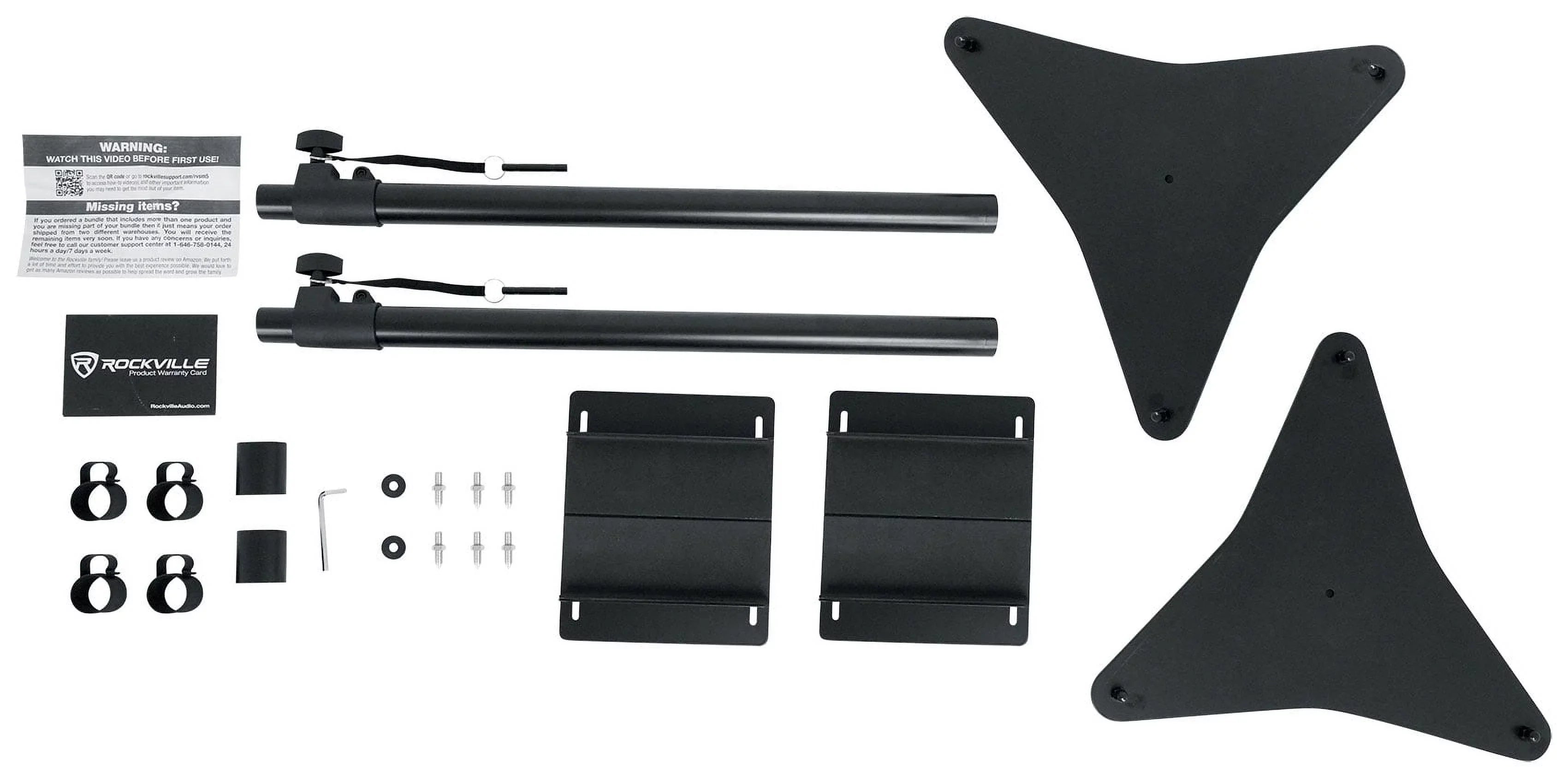 Rockville RVSM5 Pair Studio Monitor Bookshelf Speaker Stands w/Adjustable Height