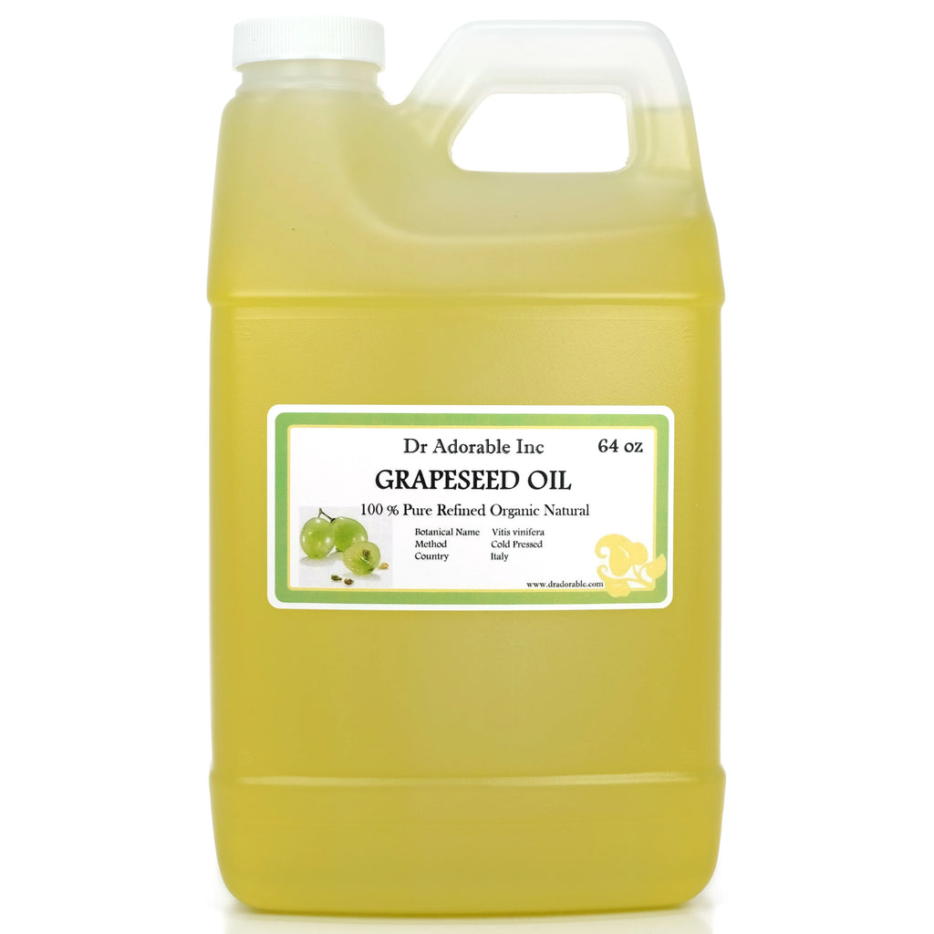 Dr. Adorable - 100% Pure Grapeseed Oil - Organic Cold Pressed Natural Hair Skin - 64 oz
