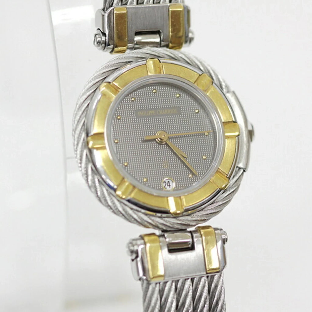 Pre-Owned CHARRIOL AC 32.10 gr watch silver gold ladies fashion (Good)