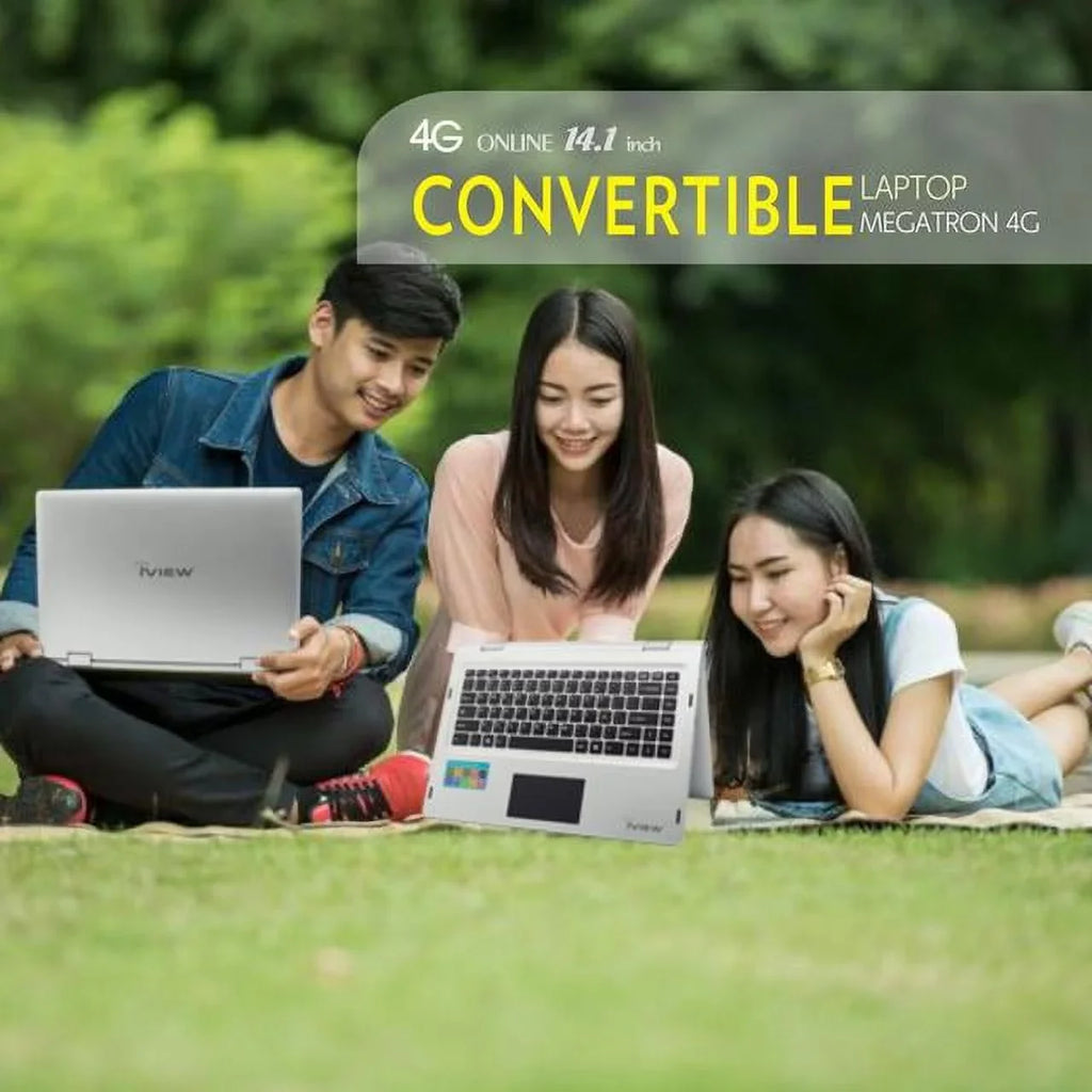 IVIEW Megatron 4G LTE-14.1” 360° Touch Display 4GB/64GB Windows 10 Pro, 1920 x 1080 IPS High Resolution and USB Mouse