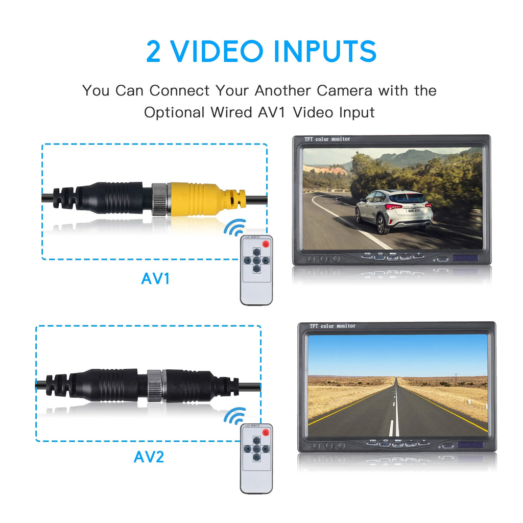 Toguard Reversing Camera Kit, 7'' Car Backup Camera with IR Night Vision for Cars Trucks Van Large Vehicles