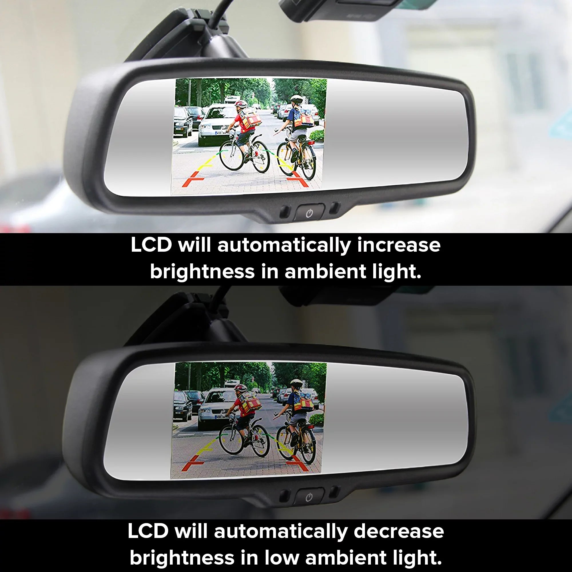 Master Tailgaters OEM Rear View Mirror with 4.3" LCD Monitor & Wireless Transmitter | Universal Fit Mount for Cars