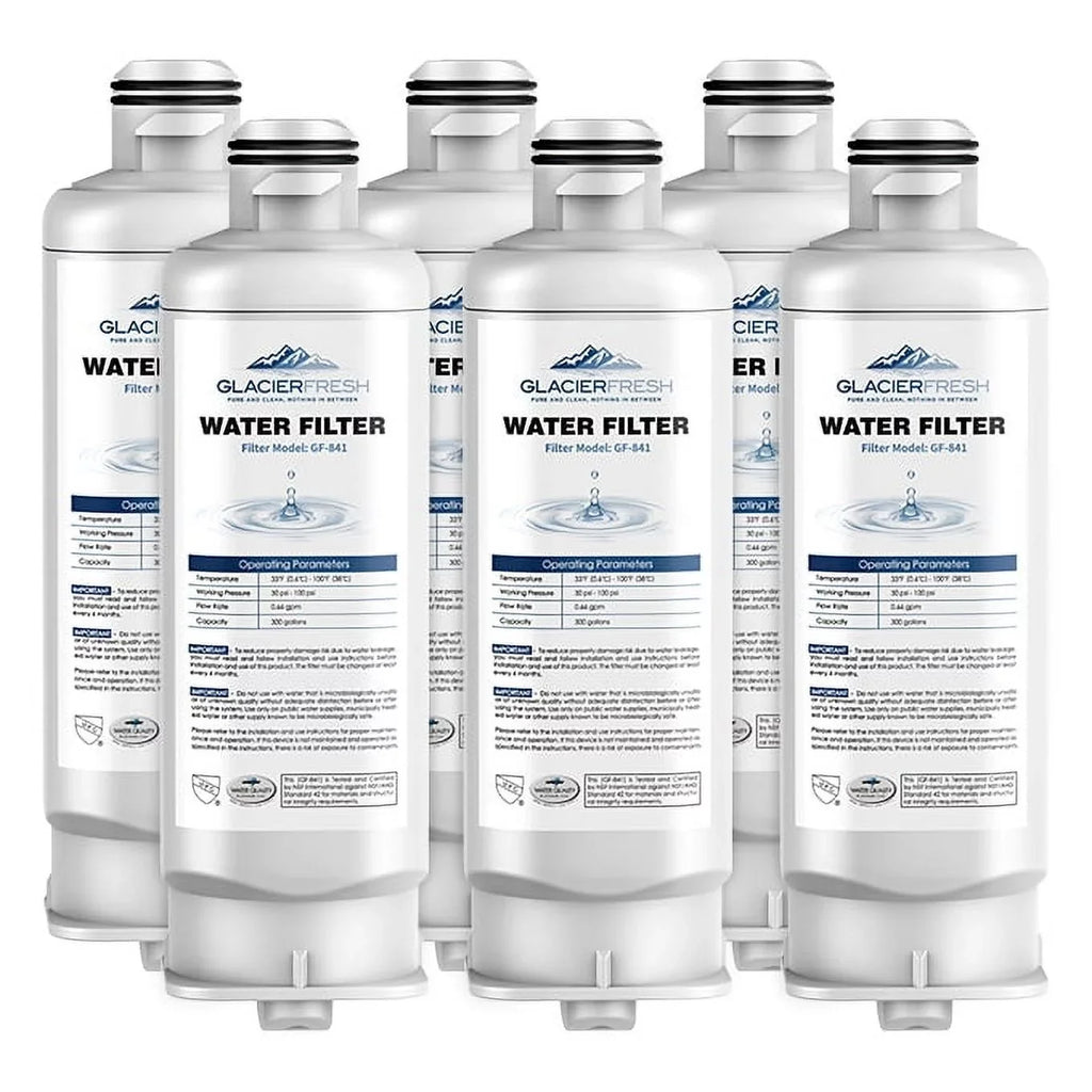 GLACIER FRESH DA97-17376B HAF-QIN Refrigerator Filtered Fluid Filter Replacement for HAF-QIN/EXP, DA97-08006C, RF23M8070SG, RF23M8070SR, RF23M8090SG, RF23M8090SR (6Pack)