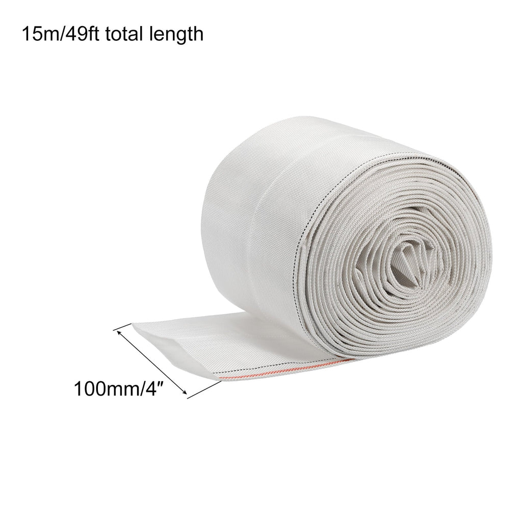 Lightweight Backwash Hose Lay Flat Reinforced Discharge PVC Hose 4" ID 49ft for Swimming Pool