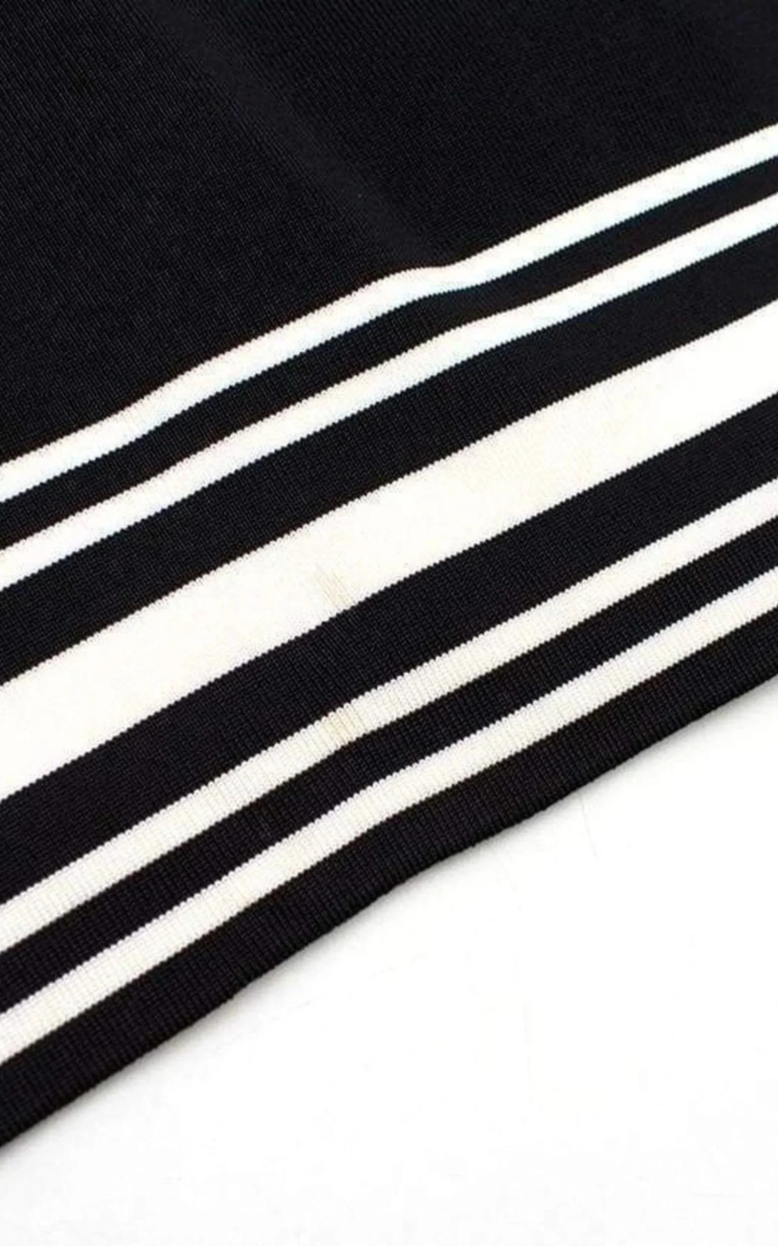 Square-neck Stripe-trim Knit Dress