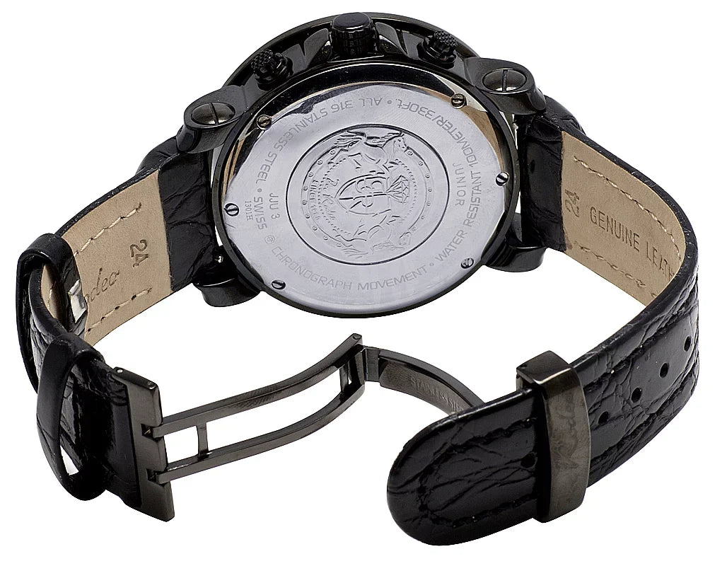 Joe Rodeo Mens Joe Rodeo Junior JJU3 Black PVD 50MM Diamond Watch 2.5 Ct