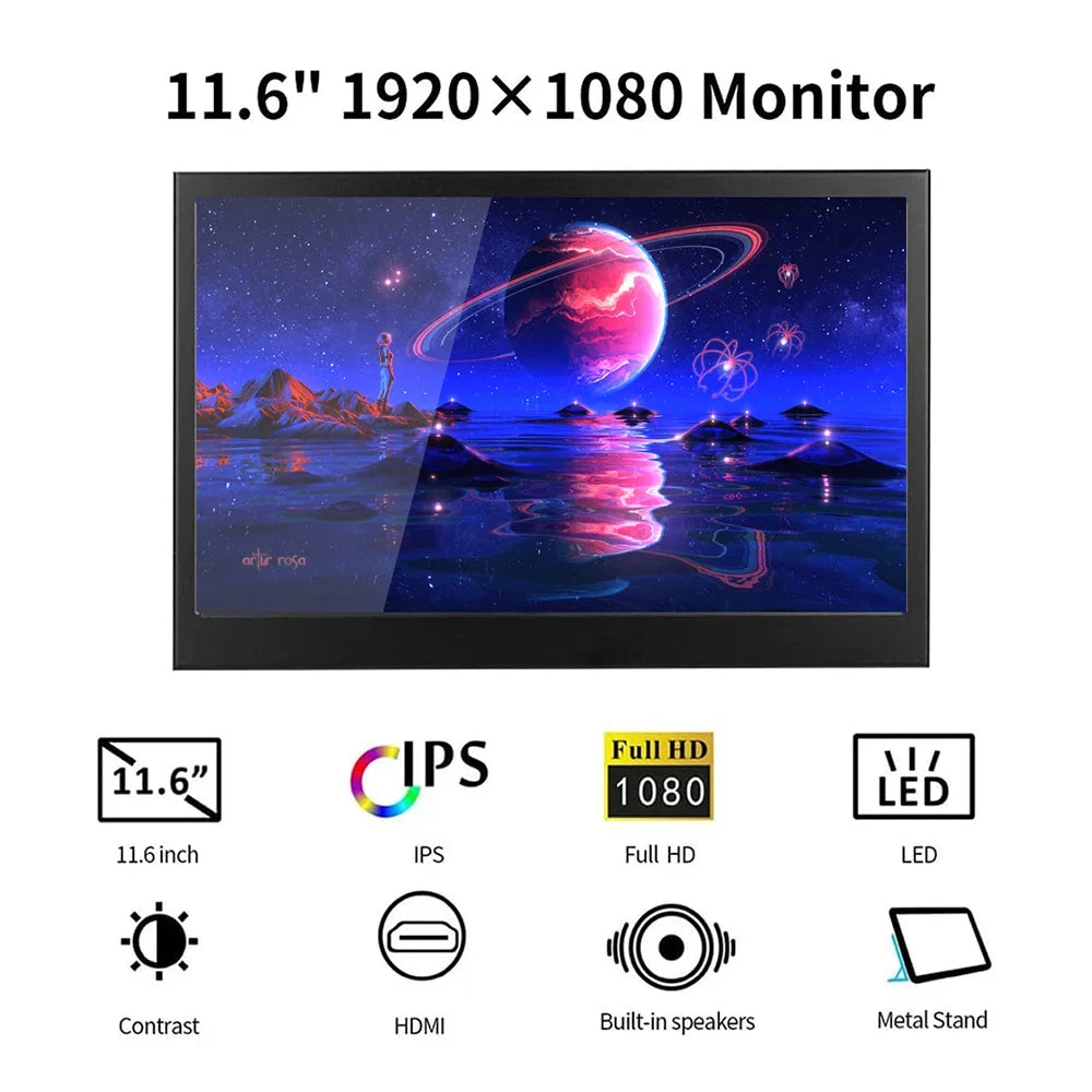 Dadypet Monitor,10 Thickness 17mm BUZHI Raspberry Pi Windows Monitor 1920X1080 IPS Display Monitor Windows 7 8 PS3 Display Thickness 17mm US IPS Panel 8 10 Thickness 7 8 10 HUIOP