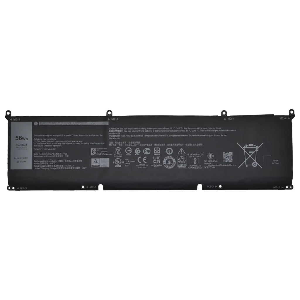 New 8FCTC Portable computer Battery for XPS 15 9500 Precision 5550 Alienware M15 R3 R4 M17 R3 R4 Series Notebook 69KF2 08FCTC 70N2F 070N2F 0P8P1P 0DVG8M 0M59JH 11.4V 56Wh 4650mAh
