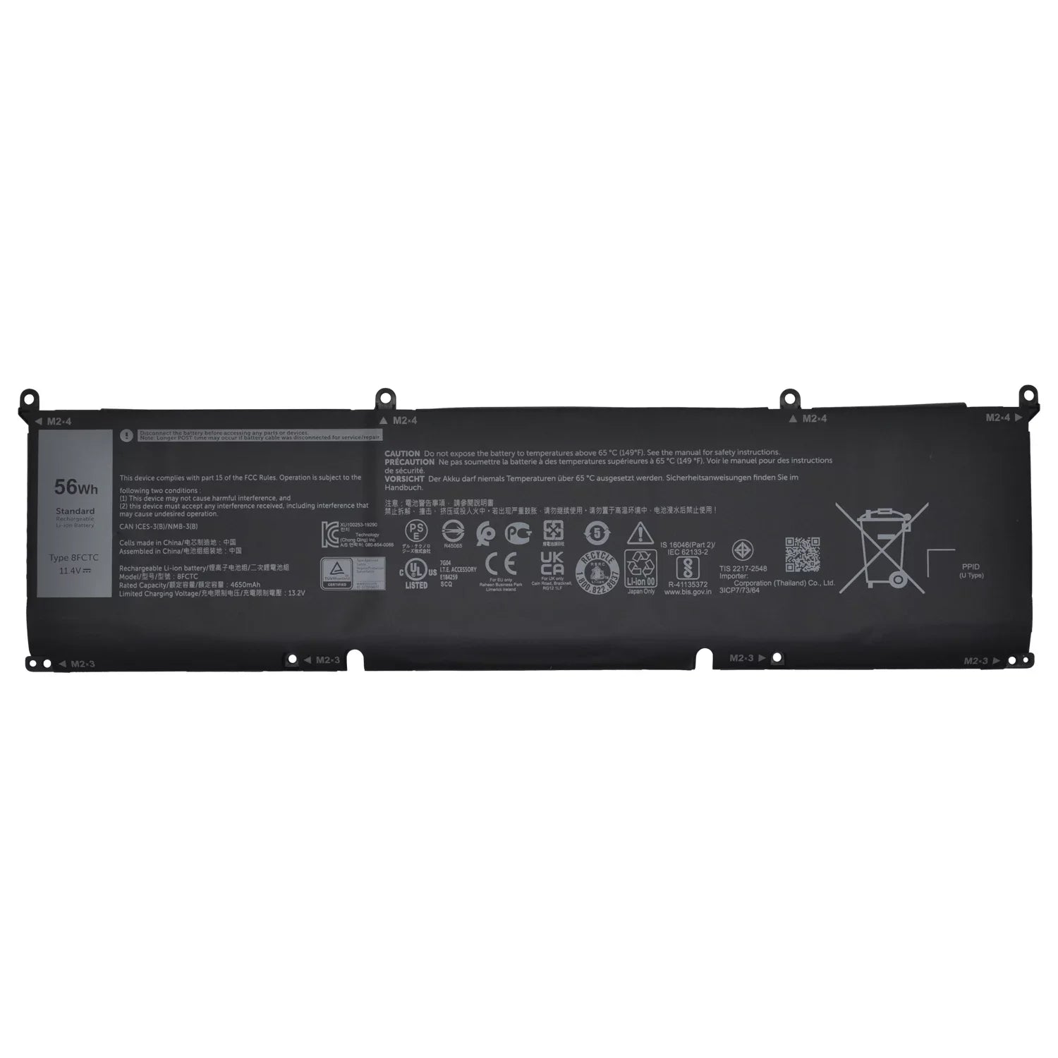 New 8FCTC Portable computer Battery for XPS 15 9500 Precision 5550 Alienware M15 R3 R4 M17 R3 R4 Series Notebook 69KF2 08FCTC 70N2F 070N2F 0P8P1P 0DVG8M 0M59JH 11.4V 56Wh 4650mAh