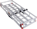 Hitch Cargo Carrier, Aluminum Trailer Hitch Cargo Carrier Fits 2” Receiver, 60” x 22” x 7” Mount Luggage Rack, Vehicle Cargo Basket for SUV, Truck, Car, 500LBS Capacity