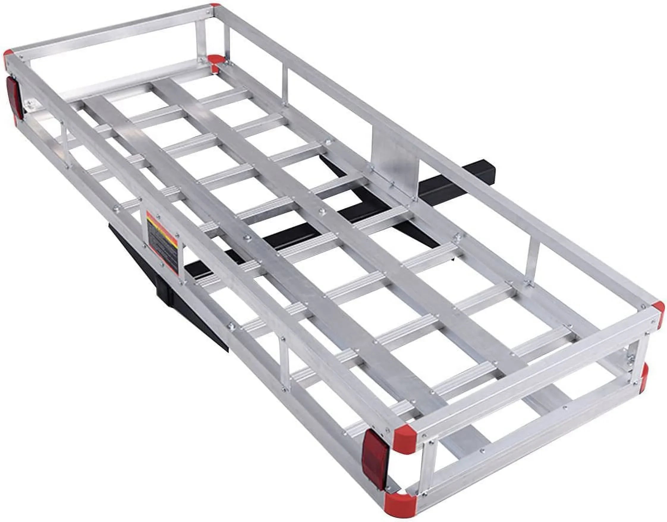 Hitch Cargo Carrier, Aluminum Trailer Hitch Cargo Carrier Fits 2” Receiver, 60” x 22” x 7” Mount Luggage Rack, Vehicle Cargo Basket for SUV, Truck, Car, 500LBS Capacity