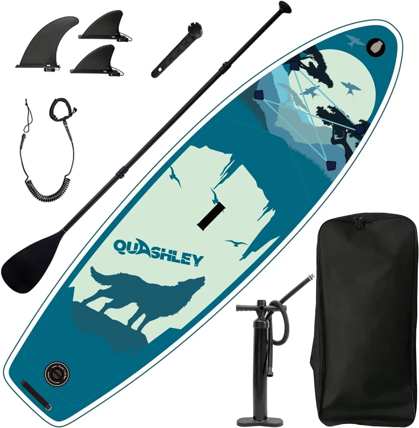 Premium Inflatable Stand Up Paddle Board with Accessories, 11'x33 x6 for Youth & Adults, Wide Stance, Non-Slip Deck, SUP for Fishing & Surfing, Max 330lbs