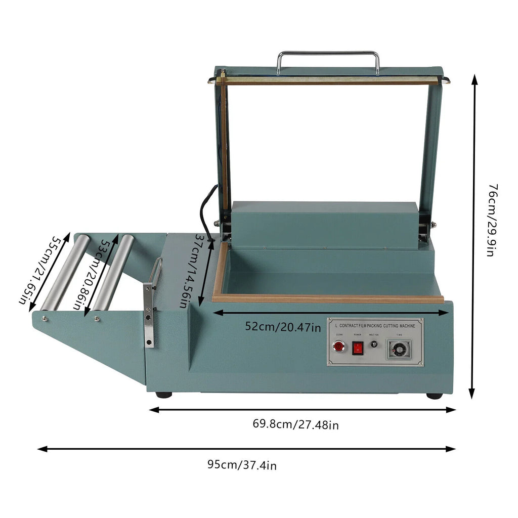 OUKANING Heat Shrink Wrap Sealing Machine Quick Sealing Machine POF Folding Film Sealer Cutter Packing Machine 1000W
