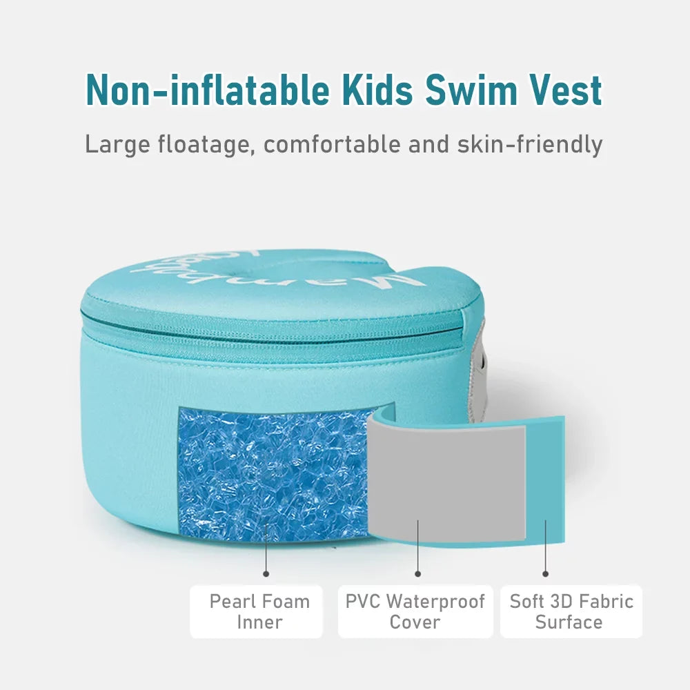 Mambobaby Mambobaby 3-in-1 Non-inflatable Kids Swim Vest Jackets for Kids Boys Girls Swim Vest with Detachable Chest & Arm Rings for Age 3-6 Years Kids