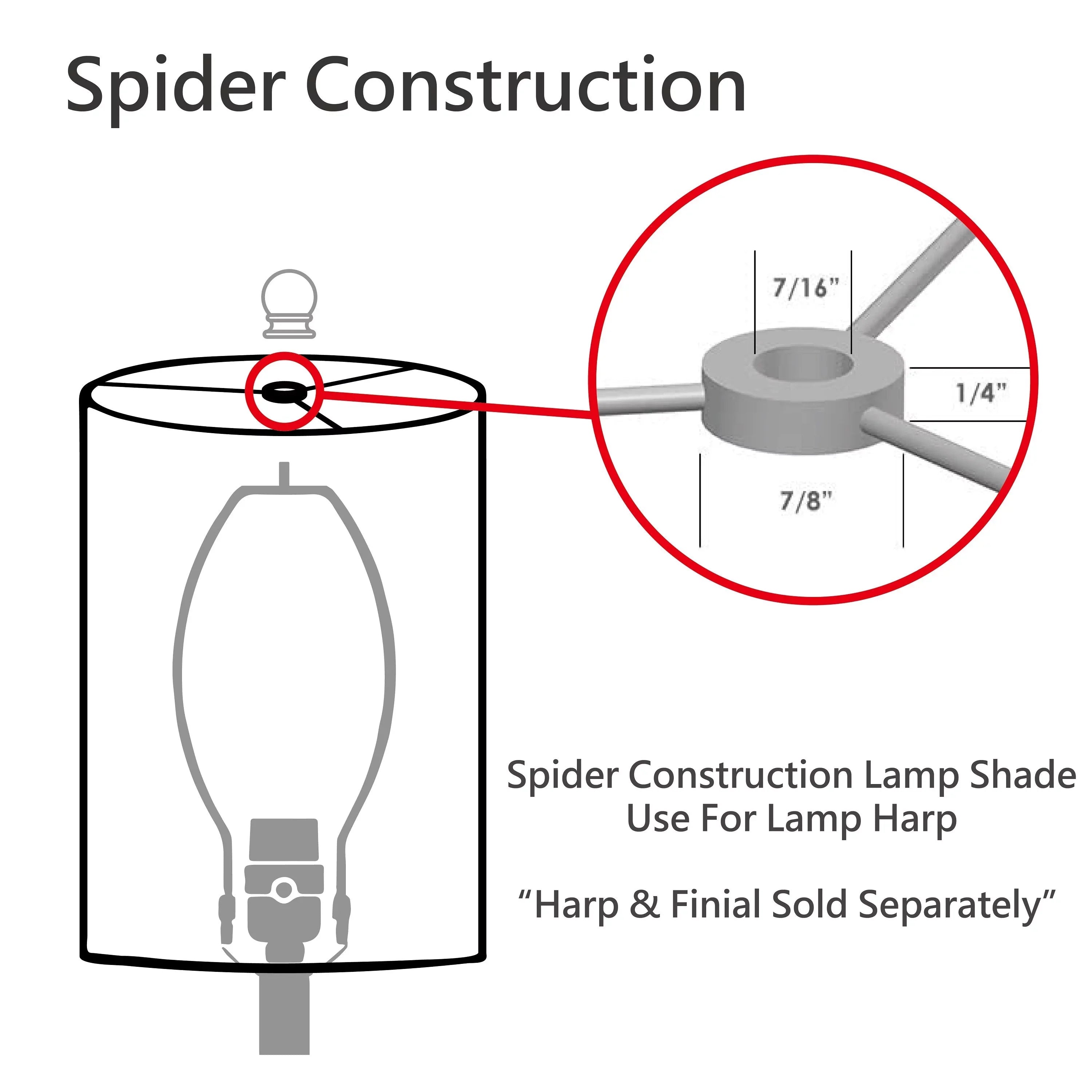 Aspen Creative 32032 Transitional Hardback Empire Shape Spider Construction Lamp Shade in Flaxen, 9" wide (5" x 9" x 7")