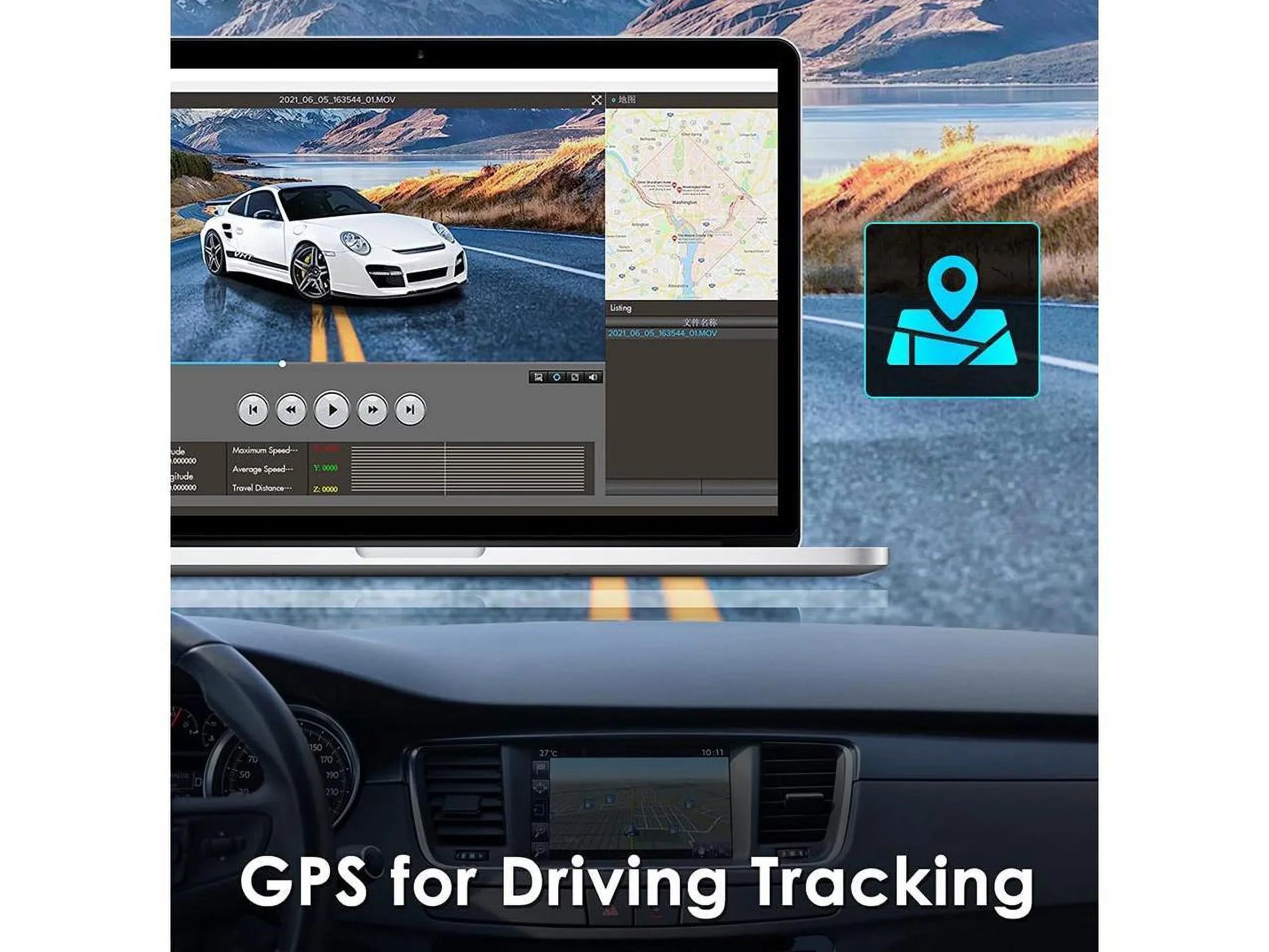 4K Mirror Dash Cam Backup Camera,12" IPS Full Touch Display Rearview Mirror for Cars with Sensor,Night Vision,GPS Tracking, Parking Assistance/Monitor