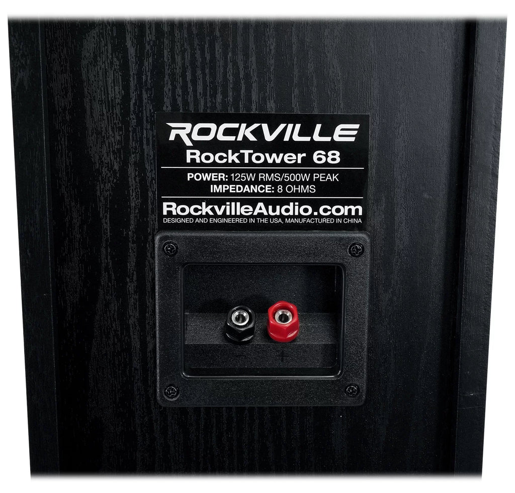 Rockville SINGMIX 5 2000w Bluetooth Home Receiver Mixer+(2) Black Tower Speakers