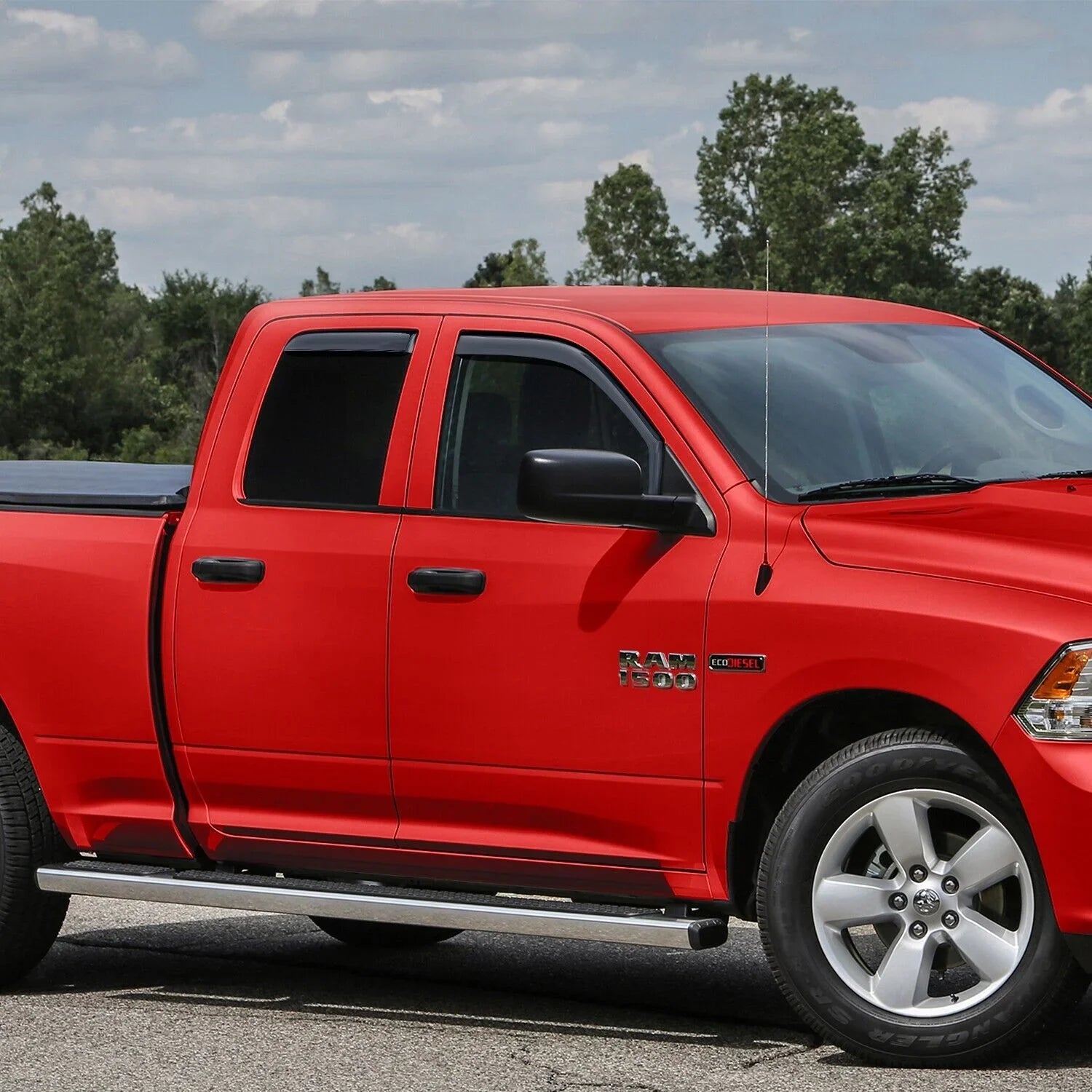 Voron Glass in-Channel Extra Tough Rain Guards for Trucks Dodge Ram 1500 2009-2018 Quad Cab, Window Deflectors, Vent Window Visors, 4 Pieces - 230099