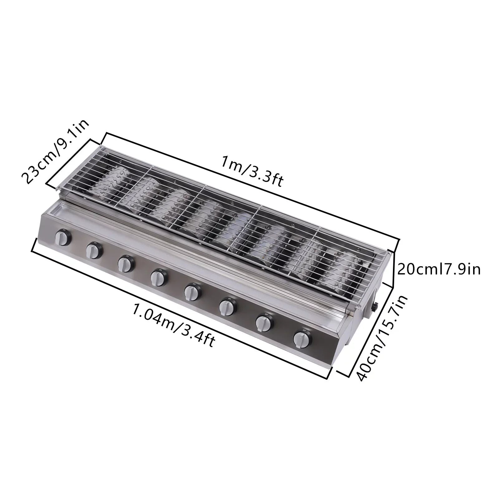 YIYIBYUS BBQ Grill Gas Barbecue Grill for Home Patio Garden Party Picnic, Stainless Steel
