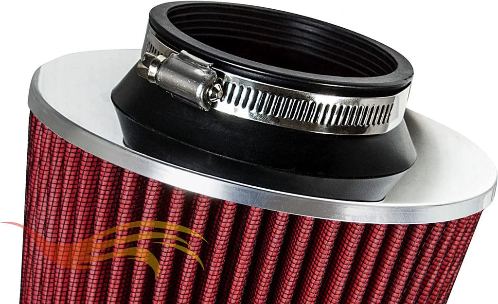 Rtunes Racing Short Ram Air Intake Kit + Filter Combo RED Compatible For 02-07 Mitsubishi Lancer 2.0L