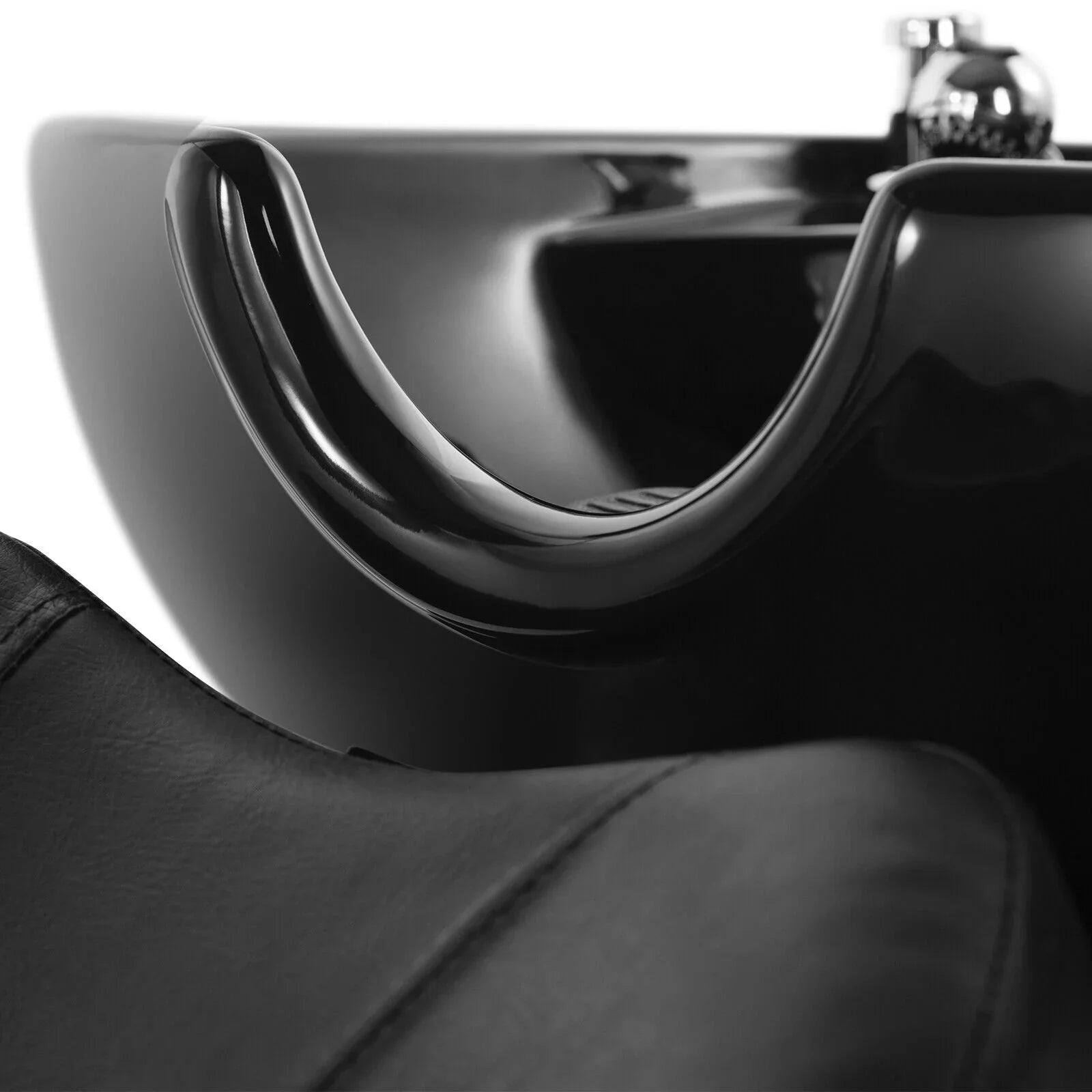 Artist hand Black Shampoo Barber Backwash Chair Salon Spa Beauty w/Ceramic Bowl,Sink, Foot Pedal