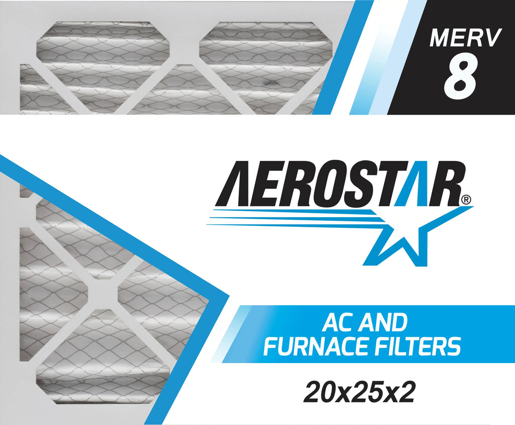 Aerostar 20x25x2 MERV 8, Air Filter, 20x25x2, Box of 4