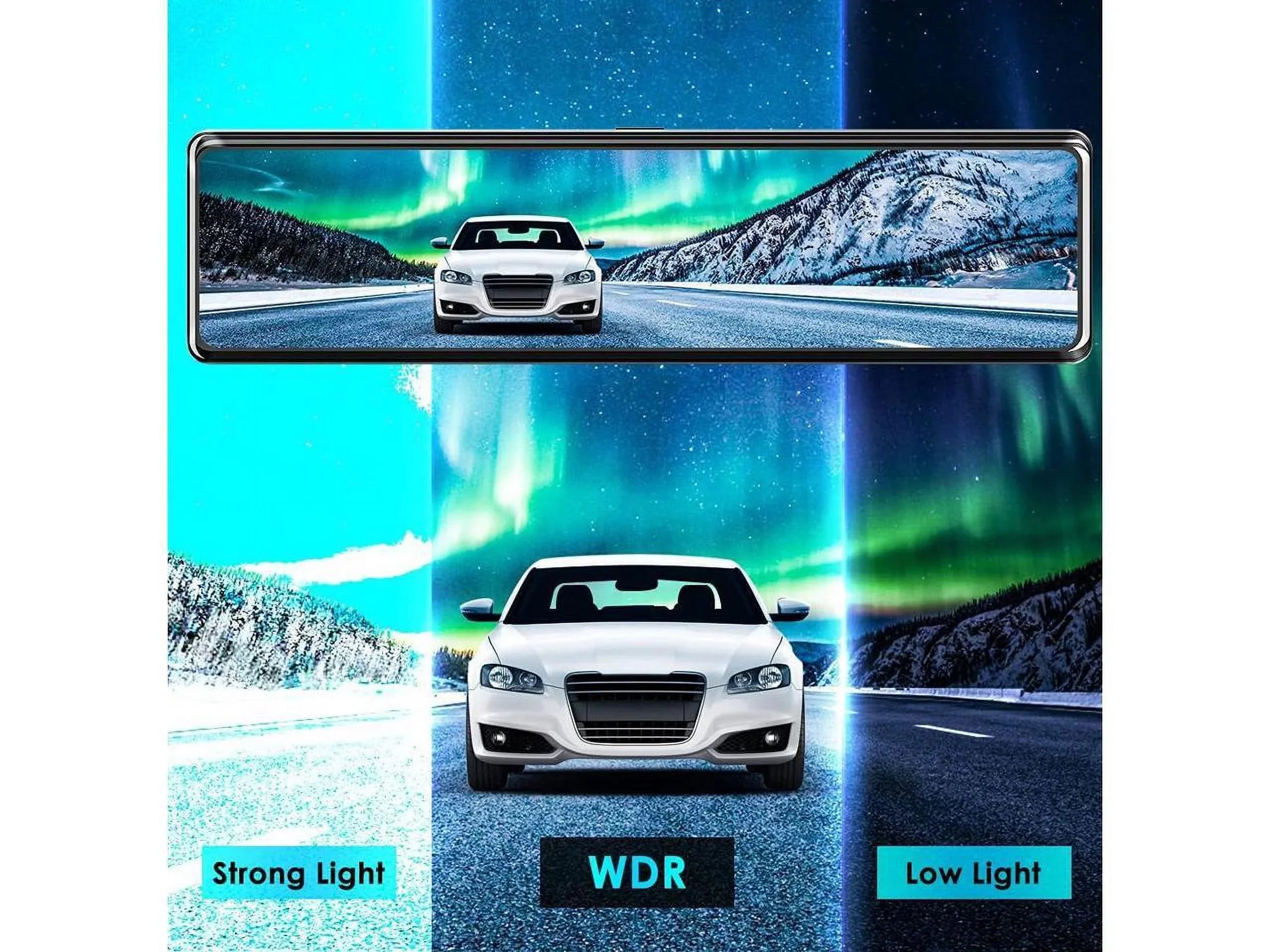 4K Mirror Dash Cam Backup Camera,12" IPS Full Touch Display Rearview Mirror for Cars with Sensor,Night Vision,GPS Tracking, Parking Assistance/Monitor